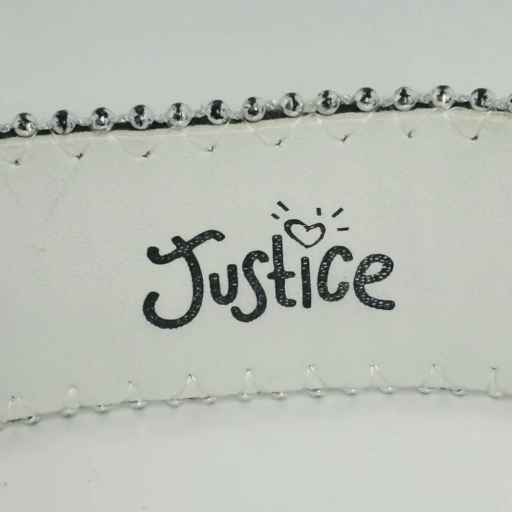 Vtg Y2K Justice Belt Girls Mint Green Silver Buckle Lace Western Dolly Parton